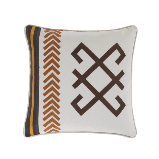 Toluca Canvas Embroidered Cotton Pillow