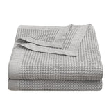 Stonewashed Cotton Waffle Weave Coverlet