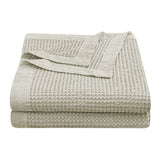 Stonewashed Cotton Waffle Weave Coverlet