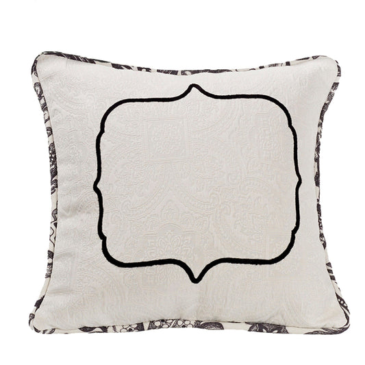 Augusta Embroidered Toile Throw Pillow