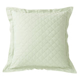 Linen Cotton Diamond Quilted Euro Sham, Seafoam