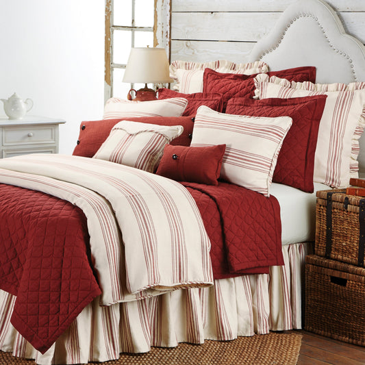 Prescott Small Oblong Lumbar Pillow, Solid Red