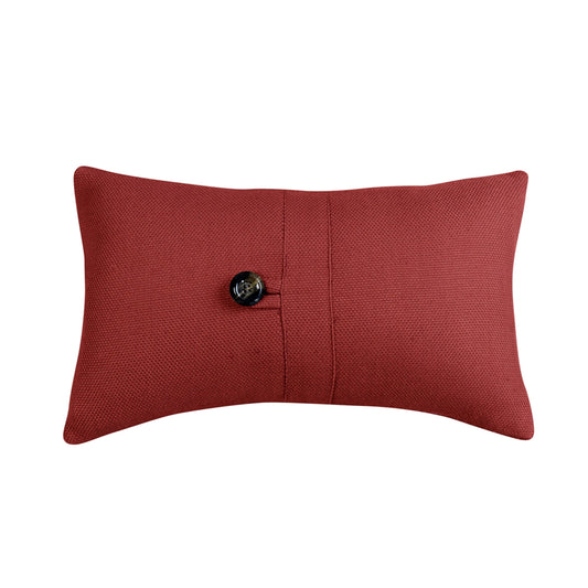 Prescott Small Oblong Lumbar Pillow, Solid Red