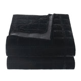 Stella Faux Silk Velvet Double Box Stitch Quilt Set