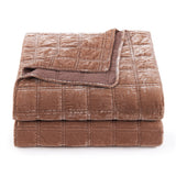 Stella Faux Silk Velvet Double Box Stitch Quilt Set