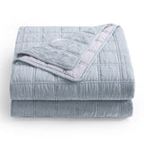 Stella Faux Silk Velvet Double Box Stitch Quilt Set