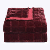Stella Faux Silk Velvet Double Box Stitch Quilt Set