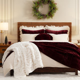 Stella Faux Silk Velvet Double Box Stitch Quilt Set