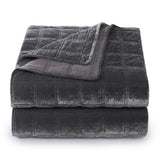 Stella Faux Silk Velvet Double Box Stitch Quilt Set