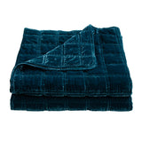 Stella Faux Silk Velvet Double Box Stitch Quilt Set