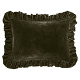 Stella Faux Silk Velvet Ruffled Dutch Euro Pillow