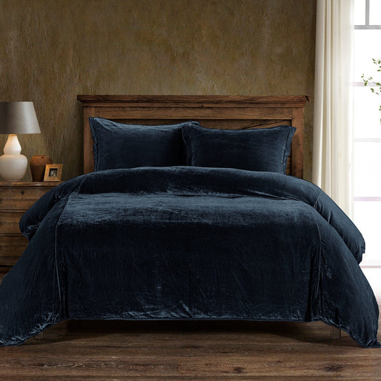 Stella Faux Silk Velvet Duvet Cover Set