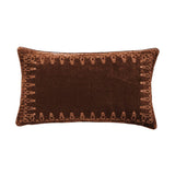 Stella Faux Silk Velvet Embroidered Lumbar Pillow