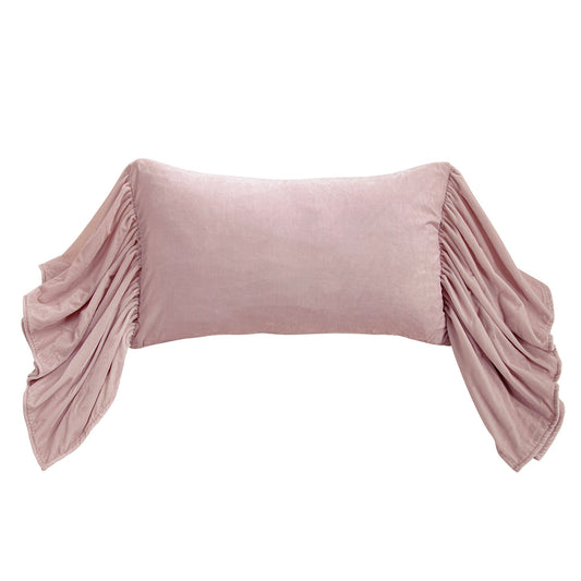Stella Faux Silk Velvet Long Ruffled Pillow