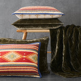 Stella Faux Silk Velvet Double Box Stitch Throw