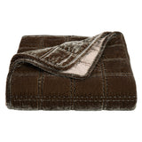Stella Faux Silk Velvet Double Box Stitch Throw