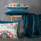 Stella Faux Silk Velvet Double Box Stitch Throw