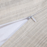 100% French Flax Linen Variegated Stripe Duvet Cover Set, Natural