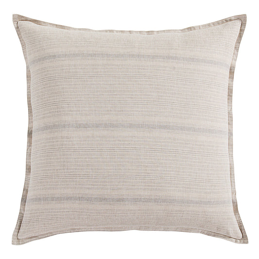 100% French Flax Linen Variegated Stripe Euro Sham, Natural