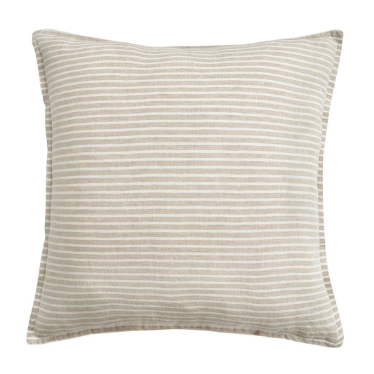 100% French Flax Linen Railroad Stripe Reversible Euro Sham