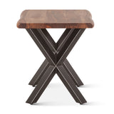 Brisbane 26" Side Table in Natural Sheesham Wood and Iron