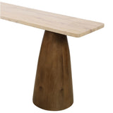 Breton 72" Console Table with Travertine Top in Walnut