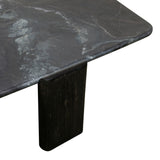 Breton 64" Hexagonal Coffee Table with Lava Marble Top with Dark Mango Base