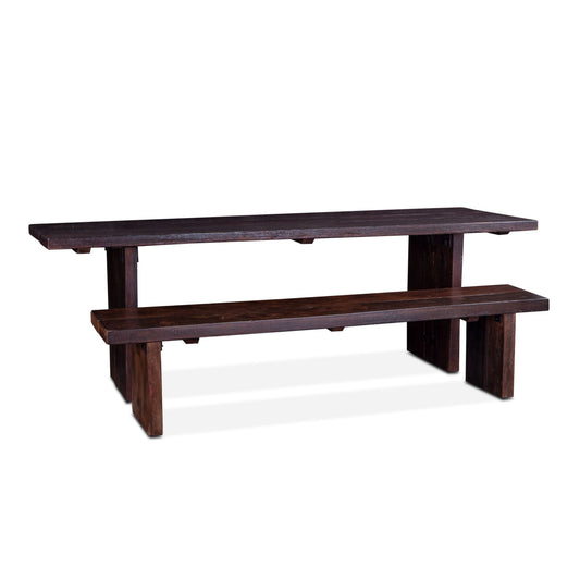 Barnwood Slabs 94" Reclaimed Wood Dining Table in Jacobean Brown