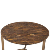 Calico 36" Coffee Table in Tiger Eye with Antique Gold Base