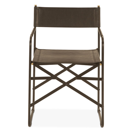 Copenhagen 19" Director's Chair in Black Leather