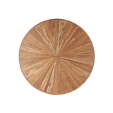 Eiffel 54" Round Dining in Antique Teakwood and Marble Round