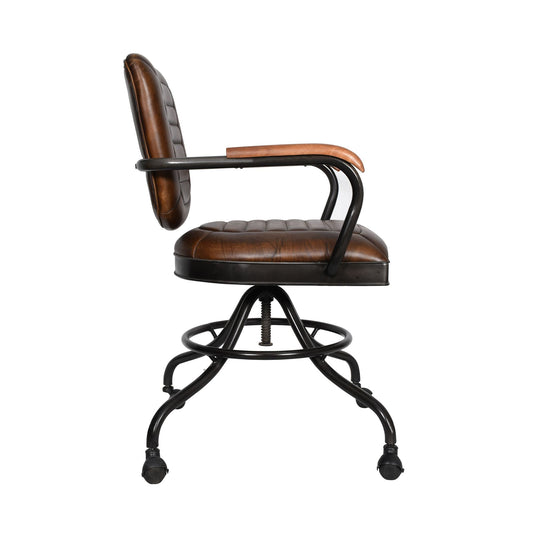 Essex Oden 24" Desk Chair in Antique Whiskey Top Grain Leather