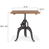 Industrial Loft 30" Adjustable Dining Table in Natural