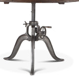 Industrial Loft 48" Adjustable Round Dining Table in Weathered Teak