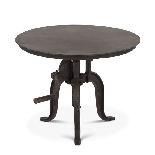Industrial Loft 24" Adjustable Side Table in Matte Black