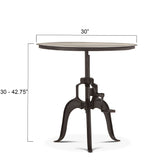 Industrial Loft 30" Adjustable Side Table in Matte Black