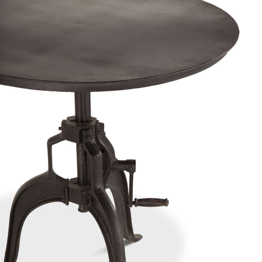 Industrial Loft 30" Adjustable Side Table in Matte Black