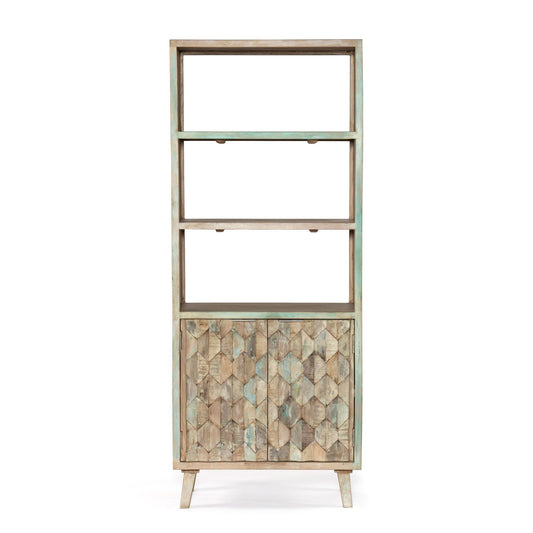 Ibiza 31" Bookshelf in Vintage Teal Reclaimed Wood