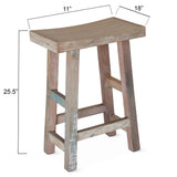 Ibiza 19" Counter Chair in Vintage Teal Reclaimed Wood