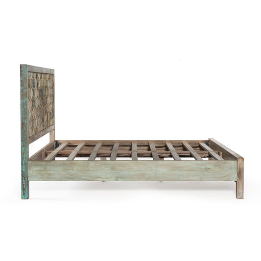 Ibiza Queen Bed in Vintage Teal Reclaimed Wood