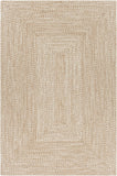Cream Braided Faux Jute Outdoor Rug