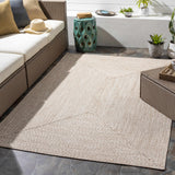 Cream Braided Faux Jute Outdoor Rug