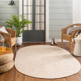 Cream Braided Faux Jute Outdoor Rug