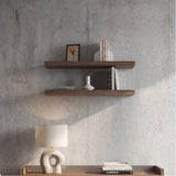 TUHOME Ecco 31.5-Inch Floating Shelves Set of Two with Hidden Brackets, Modern Wall-Mounted Shelves for Bedroom, Bathroom or Living Room Décor, Minimalist Display and Storage Solution for Books, Photos and Accessories