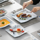 Flora Marble Blue 26 Piece Dinnerware Set