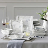 Flora Marble Grey 26 Piece Dinnerware Set