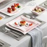 Flora Marble Grey 26 Piece Dinnerware Set