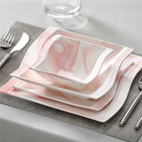 Flora Marble Blue 26 Piece Dinnerware Set