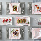 Flora Marble Blue 26 Piece Dinnerware Set