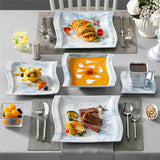 Flora Marble Blue 30 Piece Dinnerware Set